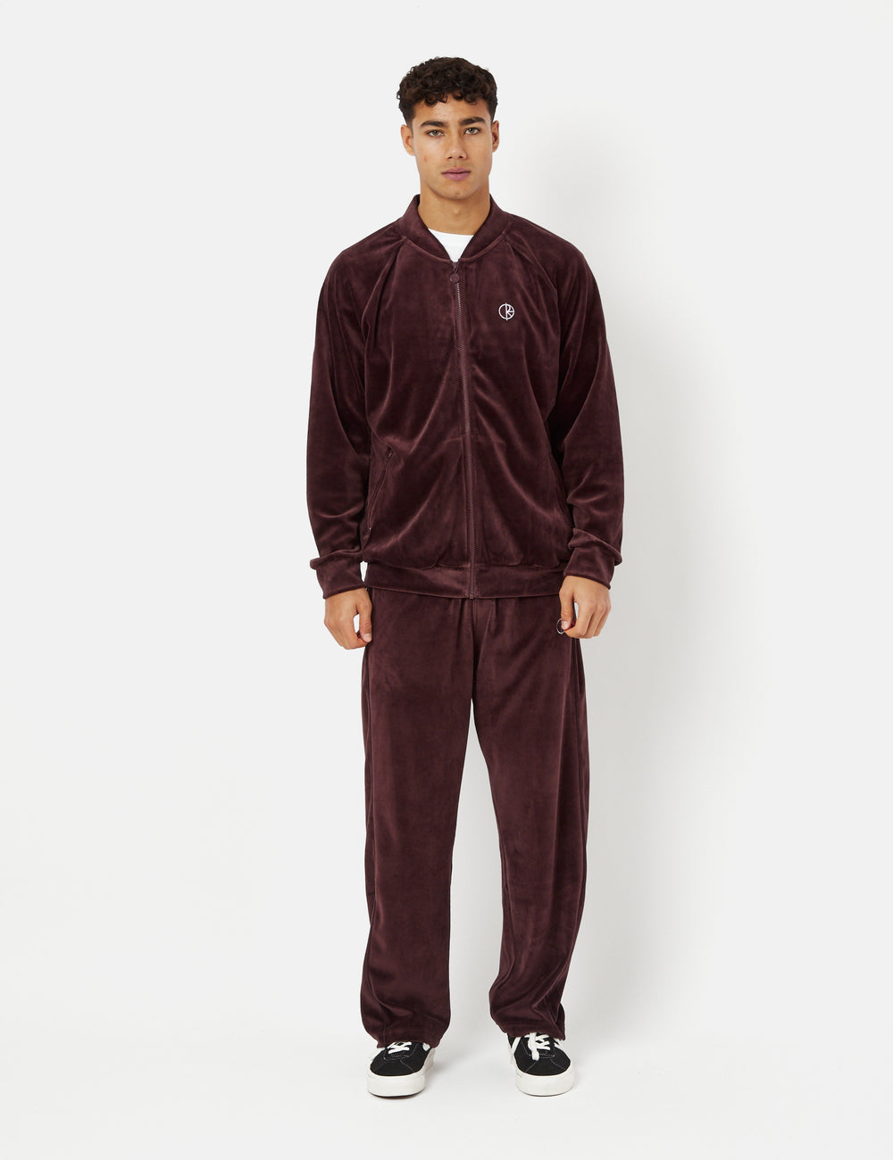 Polar Skate Co. Velour Track Jacket - Bordeaux