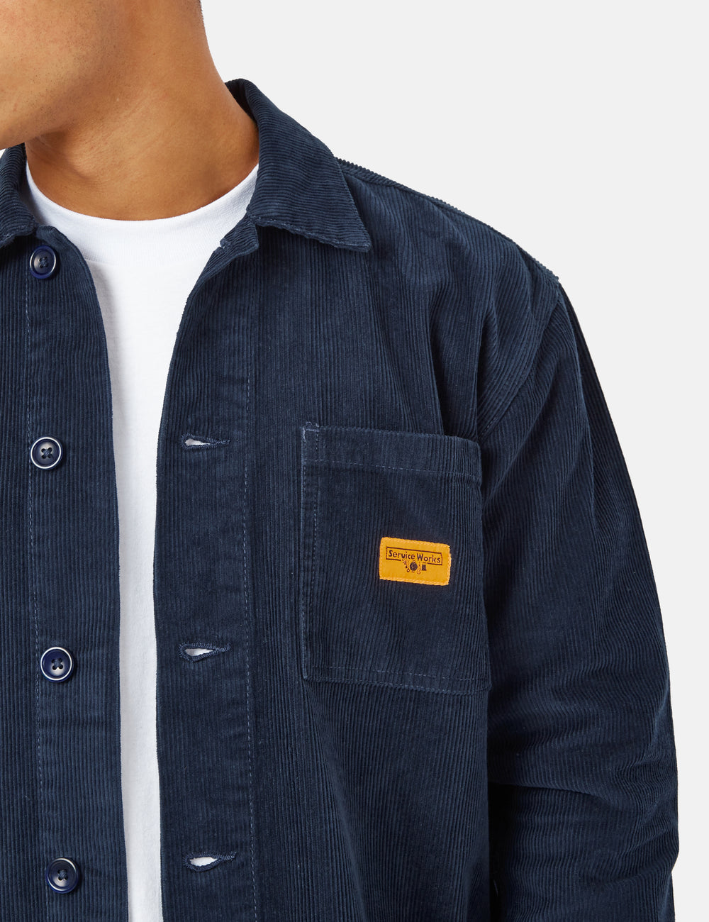 Service Works Coverall Jacket (Cord) - Navy Blue I Urban Excess