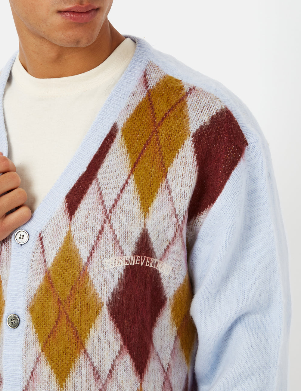 Thisisneverthat Argyle Cardigan - Blue