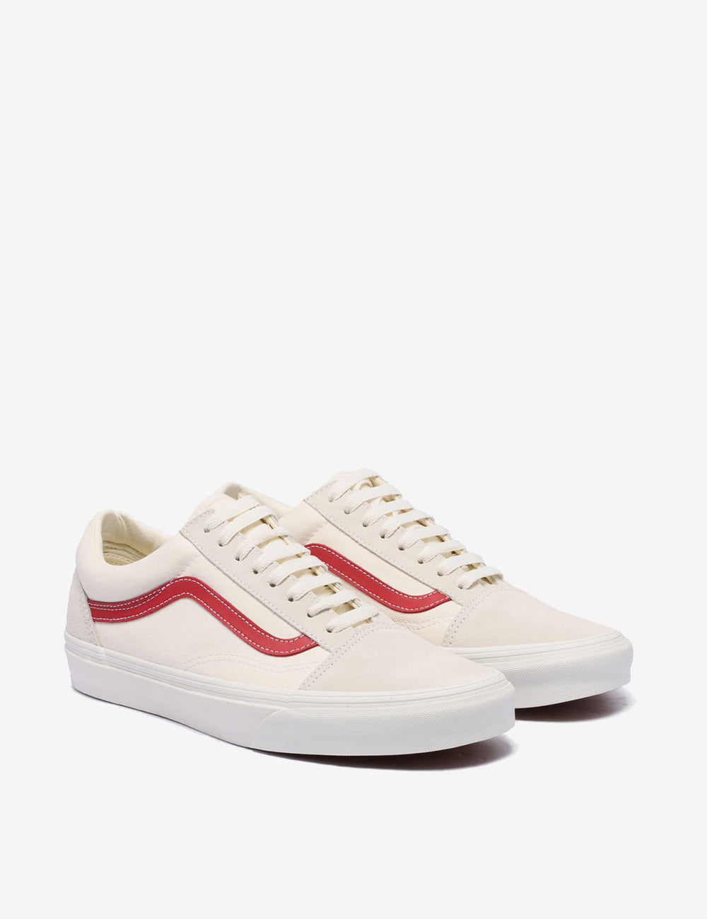 Vans old skool white and cheap red stripe